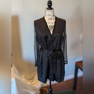 Black Lace Trim Robe
